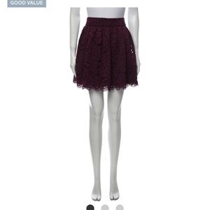 Alice + Olivia dark purple lace skirt
